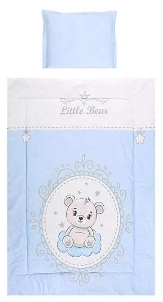 Lenjerie patut din 5 piese Lorelli - Cosy, urs , albastru