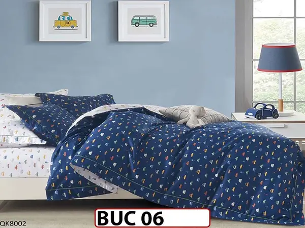 Lenjerie pentru 1 persoana din bumbac 100% 4 piese -BUC06