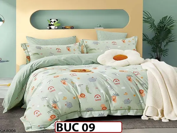 Lenjerie pentru 1 persoana din bumbac 100% 4 piese -BUC09