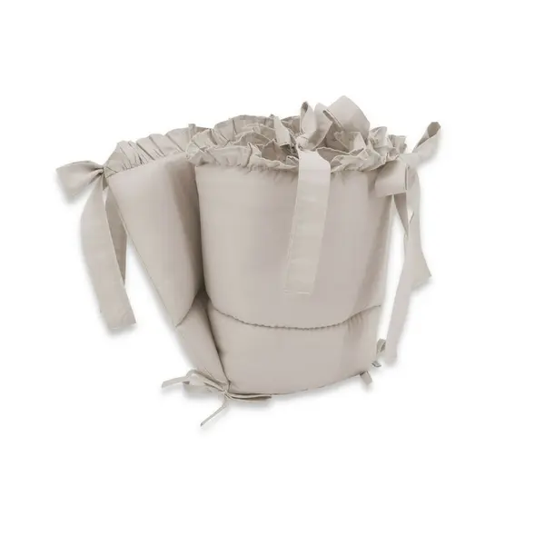 Lenjerie pentru patut cu 3 piese MimiNu Colectia Royal Beige cu volanase 120x60 cm
