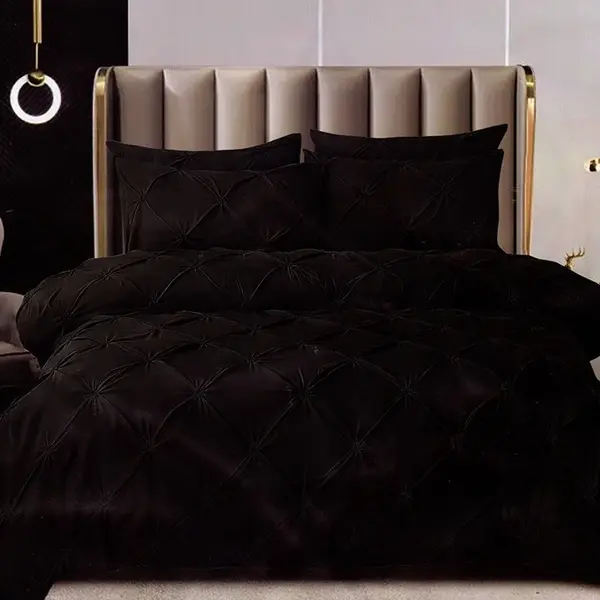 Lenjerie Plise Negru 6 Piese (Finet)