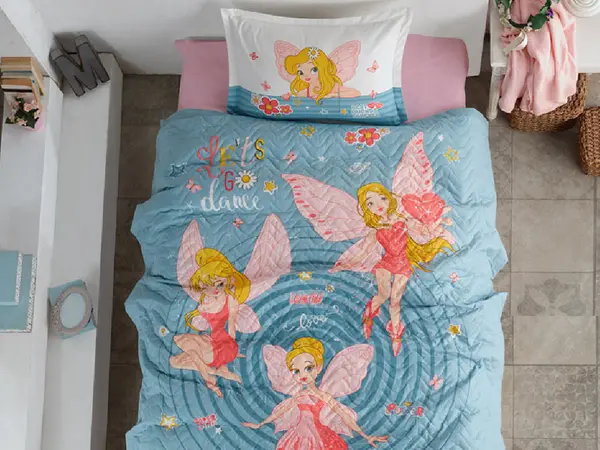 Lenjerie si Cuvertura 1 Persoana, pentru copii, Power Girl (Bumbac 100%)