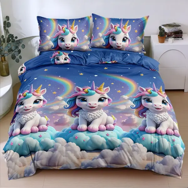 Lenjerie Vis de Unicorn (Bumbac Satinat)