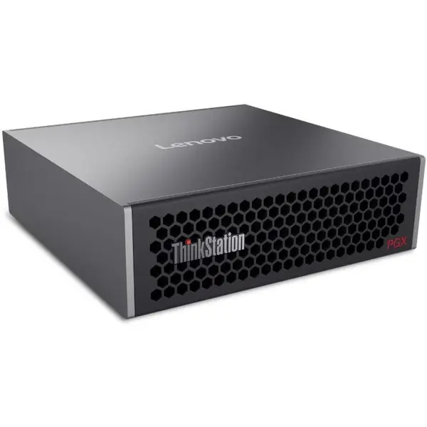 Lenovo Calculator Sistem PC Workstation Lenovo ThinkStation PGX, Procesor NVIDIA® GB10 Grace Blackwell Superchip, 20 core Arm, 10x Cortex-X925 + 10x Cortex-A725, 128GB LPDDR5X, 4TB SSD, Wi-Fi 7, Bluetooth, NVIDIA® DGX OS