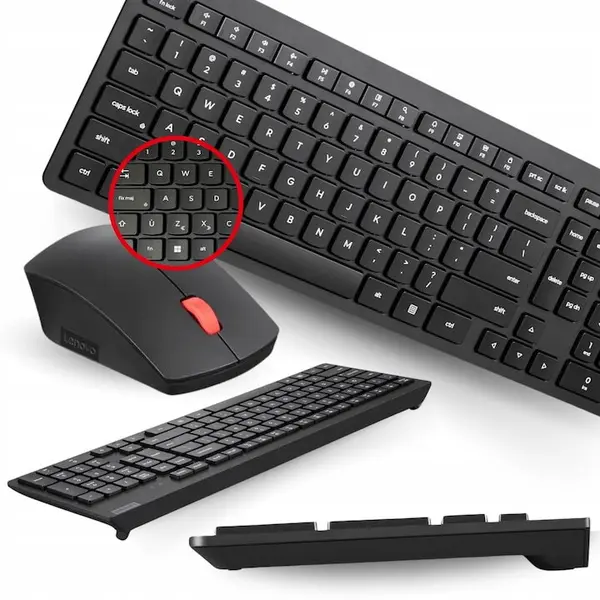 Lenovo Kit Tastatura si Mouse Gen 2, LENOVO Essential Wireless, layout CA-US, Negru