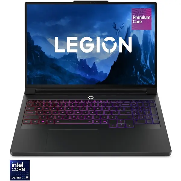Lenovo Laptop Gaming Lenovo Legion Pro 7 16IAX10H cu procesor Intel® Core™ Ultra 9 275HX pana la 5.4GHz, 16 WQXGA, OLED, 240Hz, RAM 64GB - 2x32GB, DDR5, 6400 MHz, SSD 2TB, NVIDIA® GeForce RTX™ 5080 16GB GDDR7, Windows® 11 Home (INT Keyboard) CTO