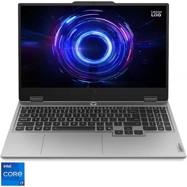 Lenovo Laptop Gaming Lenovo LOQ 15IRX10 cu procesor Intel Core™ i7-13645HX, Display 15.6 Full HD, IPS, 144Hz, 16GB DDR5 RAM, 512GB SSD, Placa video NVIDIA GeForce RTX™ 5060 8GB GDDR7, No OS, Luna Grey