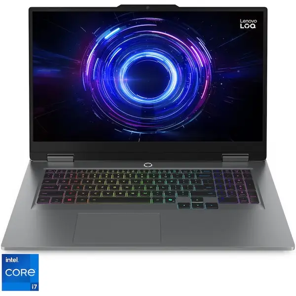 Lenovo Laptop Gaming Lenovo LOQ 17IRX10 cu procesor Intel Core™ i7-13650HX, Display 17.3 Full HD, IPS, 165Hz, 16GB DDR5 RAM, 1TB SSD, Placa video NVIDIA GeForce RTX™ 5060 8GB GDDR7, No OS, Luna Grey
