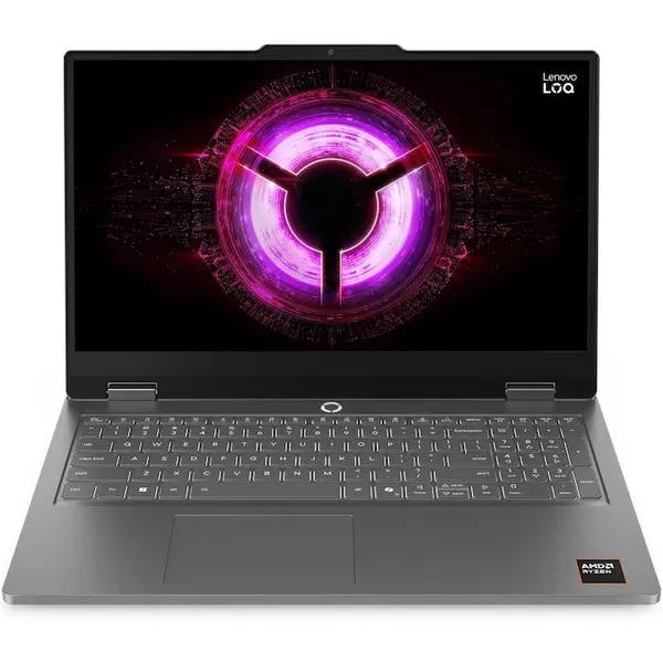Lenovo Laptop Gaming Lenovo LOQ Essential 15ARP11 cu procesor AMD Ryzen™ 7 170, Display 15.6 Full HD, IPS, 144Hz, 16GB DDR5 RAM, 512GB SSD, Placa video NVIDIA GeForce RTX™ 5060 8GB GDDR7, No OS, Luna Grey