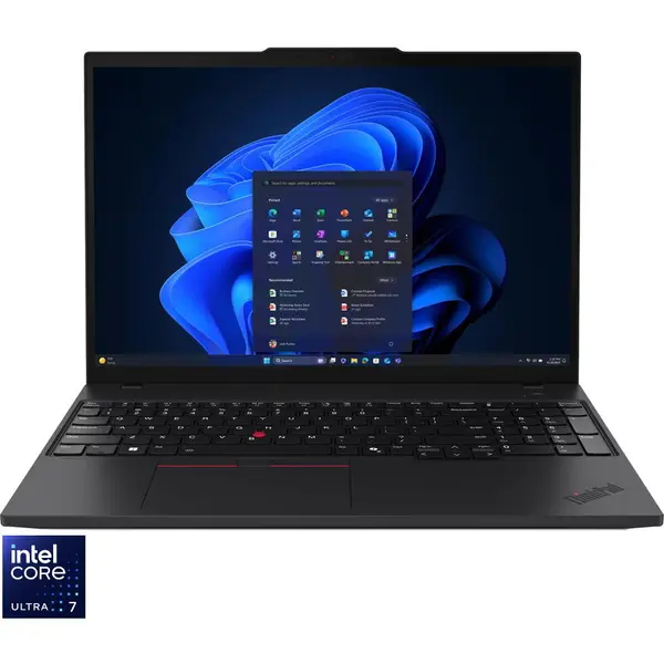 Lenovo Laptop Lenovo 16'' ThinkPad T16 Gen 4, WUXGA IPS, Procesor Intel® Core™ Ultra 7 255U (12M Cache, up to 5.20 GHz), 32GB DDR5, 1TB SSD, Intel Graphics, 4G LTE, Windows 11 Pro, Negru