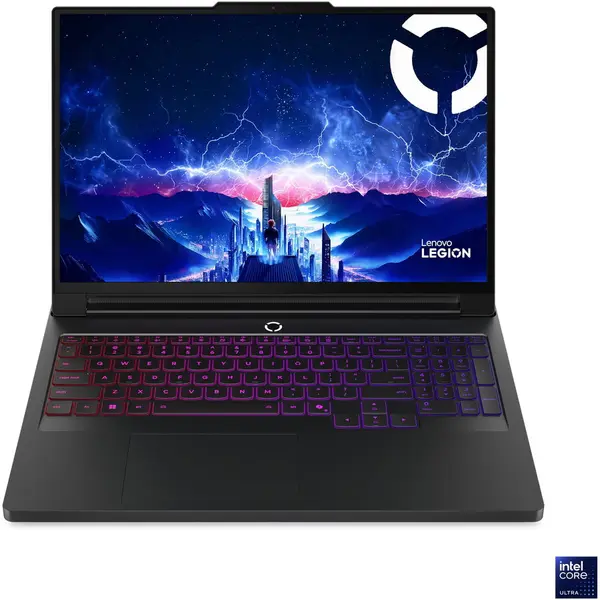 Lenovo Laptop Lenovo Gaming Legion Pro 7 16IAX10H, 16 WQXGA, 2560x1600, Intel® Core™ Ultra 9 275HX, 64GB DDR5 CSODIMM, 1TB SSD, GeForce RTX 5070 Ti 12GB, No OS, Negru (INT Keyboard)