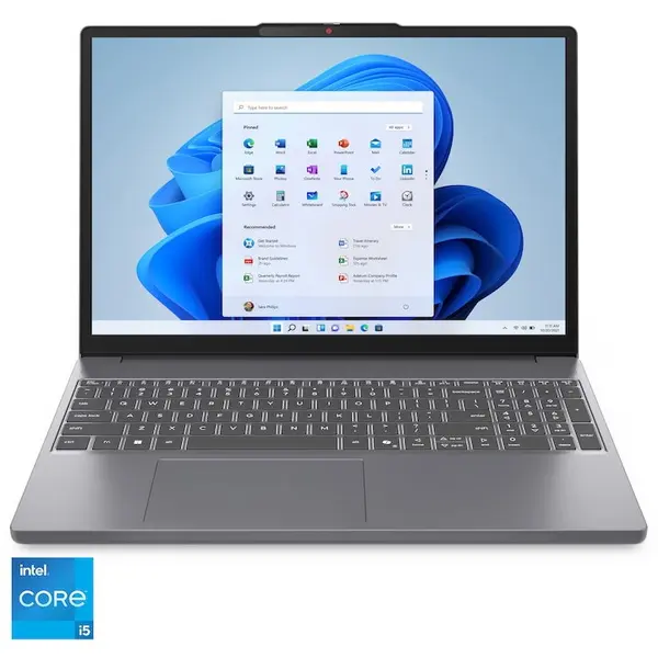 Lenovo Laptop Lenovo IdeaPad Slim 3 15IRH10, procesor Intel® Core i5-13420H pana la 4.6GHz, 15.3 inch, WUXGA, IPS, 8GB DDR5 RAM, 512GB SSD, Intel® UHD Graphics, Windows® 11 Home, Gri