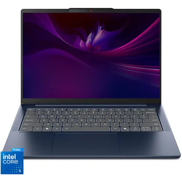 Lenovo Laptop Lenovo IdeaPad Slim 5 14IRH10R, Procesor Intel® Core™ 5 210H, Display 14 WUXGA (1920x1200), OLED, Memorie RAM 32GB DDR5, Capacitate 1TB SSD, Placa video integrata Intel® Graphics, No OS, Cosmic Blue (INT Keyboard)