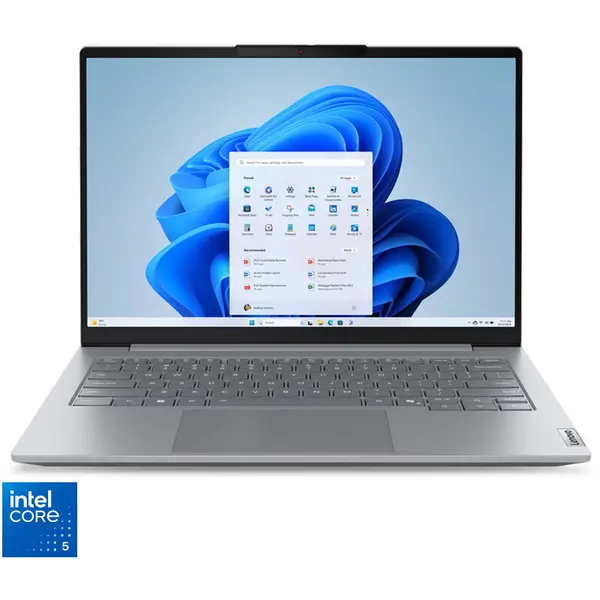 Lenovo Laptop Lenovo ThinkBook 14 G8 IRL, Display 14 WUXGA 1920x1200, IPS, Procesor Intel® Core™ 5 210H, Memorie RAM 16GB DDR5, Capacitate de stocare 512GB SSD, Placa video integrata Intel Graphics, Windows 11 Pro, Gri (INT Keyboard)