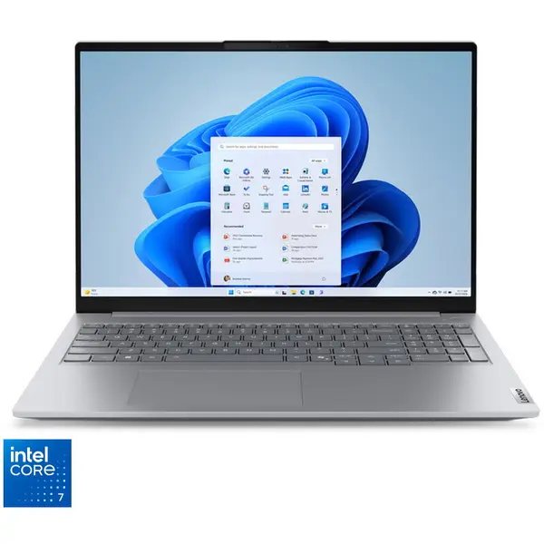 Lenovo Laptop Lenovo ThinkBook 16 G8 IRL 21SH008PRI, 16 inch 1920 x 1200, Intel® Core™ 7 240H, 16 GB DDR5, 512 GB SSD, Intel Graphics, Windows 11 Pro, Argintiu (INT Keyboard)