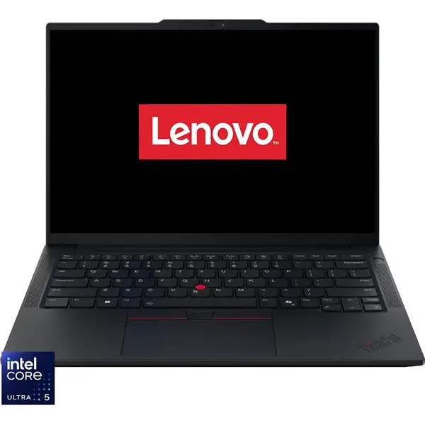 Lenovo Laptop Lenovo ThinkPad E14 Gen 7, Display 14'' WUXGA (1920x1200), IPS, Procesor Intel® Core™ Ultra 5 225U, Memorie RAM 16GB DDR5, Capacitate de stocare 512GB SSD, Placa video integrata Intel Graphics, No OS, Negru (INT Keyboard)