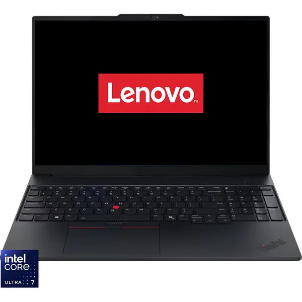 Lenovo Laptop Lenovo ThinkPad E16 Gen 3, Display 16'' WUXGA 1920x1200, IPS, Procesor Intel® Core™ Ultra 7 255H, Memorie RAM 16GB DDR5, Capacitate de stocare 512GB SSD, Placa video integrata Intel Integrated Arc 140T, No OS, Negru (INT Keyboard)