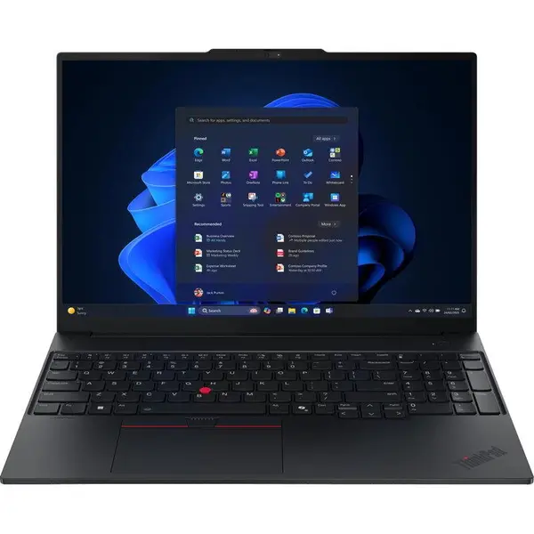 Lenovo Laptop Lenovo ThinkPad E16 Gen 3, Procesor Intel® Core™ Ultra 7 255H (24M Cache, pana la 5.10 GHz), 16 inch, WUXGA IPS, 16GB DDR5, 512GB SSD, Intel Graphics, Windows 11 Pro, Negru