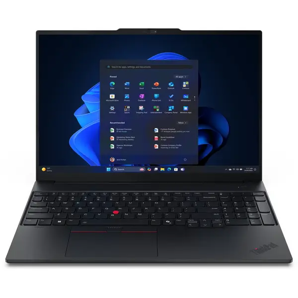Lenovo Laptop Lenovo ThinkPad E16 Gen 3, WQXGA IPS 120Hz, Procesor Intel Core Ultra 5 135H, 16GB RAM, 512GB SSD, Intel Arc Graphics, Windows 11 Pro, Negru