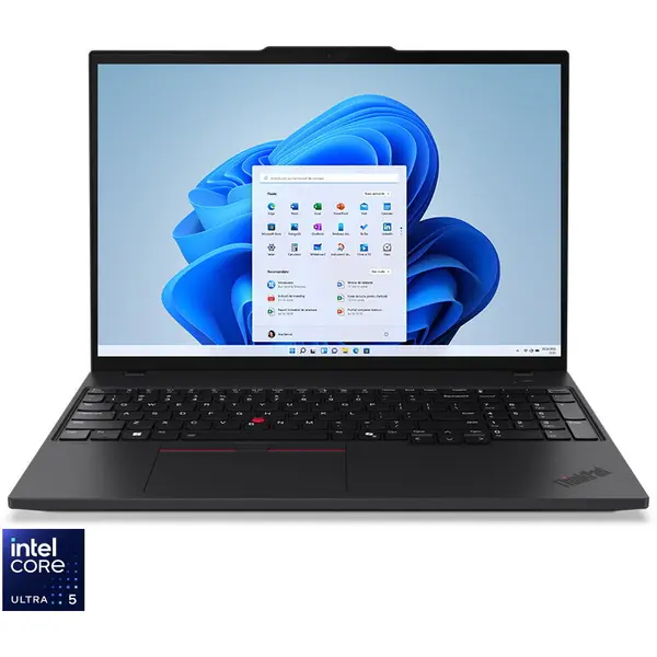 Lenovo Laptop Lenovo ThinkPad T16 Gen 3, Procesor Intel® Core™ Ultra 5 125U, Display 16 WUXGA 1920x1200, IPS, Memorie RAM 16 GB DDR5, Capacitate 512 GB SSD M.2, Placa video integrata Intel® Graphics, Windows 11 Pro, Negru (INT Keyboard)