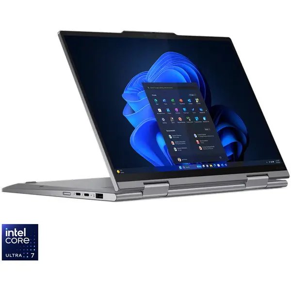 Lenovo Laptop Lenovo ThinkPad X1 2-in-1 Gen 9, Procesor Intel® Core Ultra 7 155U, Display 14 WUXGA (1920x1200), IPS, Touch, Display 16GB LPDDR5x, Capacitate 512GB SSD, Placa video integrata Intel® Graphics, Windows® 11 Pro, Grey (INT Keyboard)