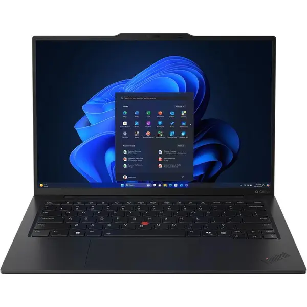 Lenovo Laptop Lenovo ThinkPad X1 Carbon Gen 13 Aura Edition, Procesor Intel® Core™ Ultra 7 265U pana la 5.30 GHz, 14 inch, 2.8K OLED, 120Hz VRR, Touch, 64GB LPDDR5X, 2TB SSD, Intel® Graphics, Windows 11 Pro, Negru