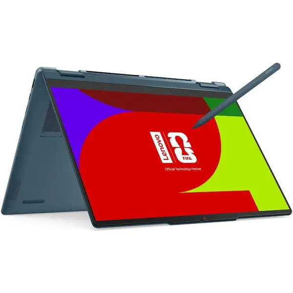 Lenovo Laptop Lenovo Yoga 7 2-in-1 14AGP11 cu procesor AMD Ryzen™ AI 7 445, Display 14 WUXGA, OLED, Touch, 32GB LPDDR5x RAM, 1TB SSD, Placa video AMD Radeon™ 840M Graphics, Windows 11 Pro, Tidal Teal