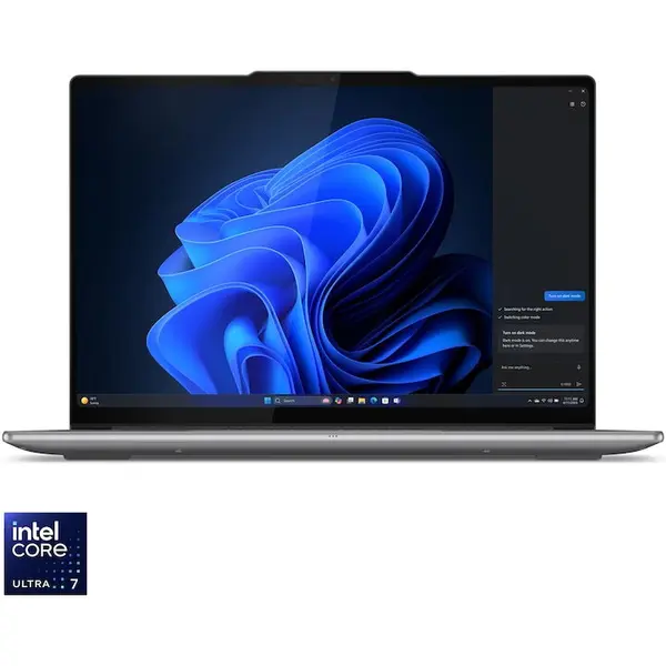 Lenovo Laptop Lenovo Yoga Pro 7 14IAH10, Procesor Intel Core™ Ultra 7 255H, Display 14.5 3K, OLED, 32GB LPDDR5x RAM, 1TB SSD, Placa video integrata Intel® Arc™ 140T GPU, Windows 11 Pro, Luna Grey
