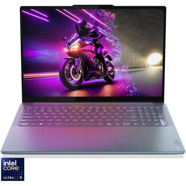 Lenovo Laptop Lenovo Yoga Pro 9 16IAH10, procesor Intel® Core™ Ultra 9 285H pana la 5.4GHz, 16 inch, 3.2K, OLED, 120Hz, Touch, 64GB RAM, 2TB SSD, NVIDIA® GeForce RTX™ 5070 8GB GDDR7, Windows® 11 Home, Albastru Teal
