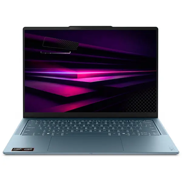 Lenovo Laptop Lenovo Yoga Slim 7 14AGP11, Procesor AMD Ryzen™ AI 7 445 (8M Cache, pana la 4.6 GH), 14 inch, WUXGA OLED, 16GB LPDDR5X, 1TB SSD, AMD Radeon 840M Graphics, Windows 11 Home, Albastru