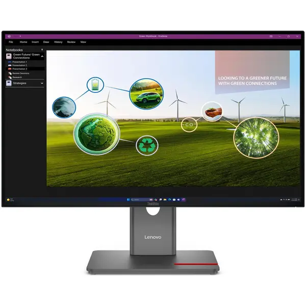 Lenovo Monitor IPS LED Lenovo ThinkVision 27 P27Q-40, WQHD 2560 x 1440, HDMI, DisplayPort, Pivot, 120 Hz, 4 ms Negru