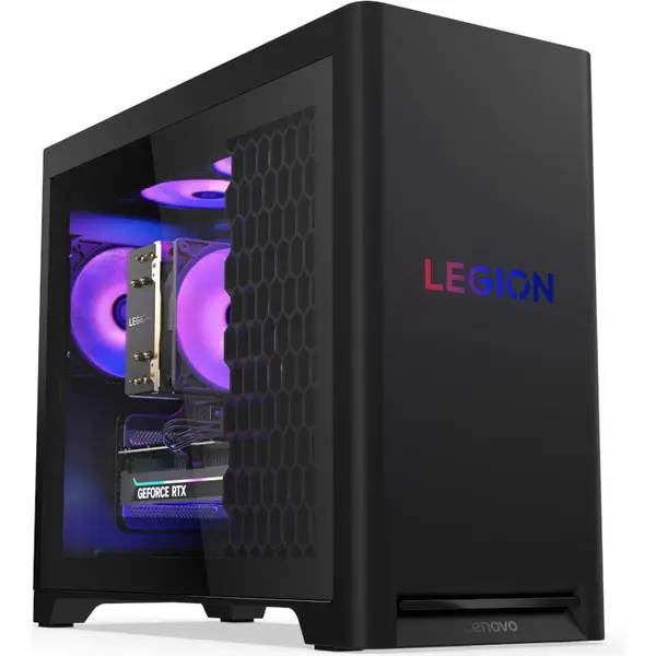Lenovo Sistem Desktop Gaming, Lenovo Legion T5 30IAS10, procesor Intel® Core Ultra 5 225F pana la 4.9GHz, 16GB DDR5, 1TB SSD, NVIDIA® GeForce RTX™ 5060 8GB GDDR7, No OS, Negru