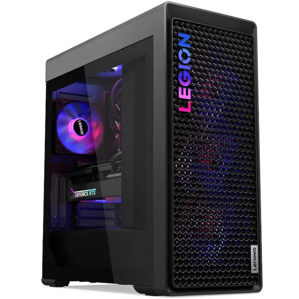 Lenovo Sistem Desktop PC Gaming Lenovo Legion T7 34IAS10, procesor Intel® Core Ultra 9 285K pana la 5.7GHz, 32GB DDR5, 1TB SSD, NVIDIA® GeForce RTX™ 5070 Ti 16GB GDDR7, No OS, Gri inchis