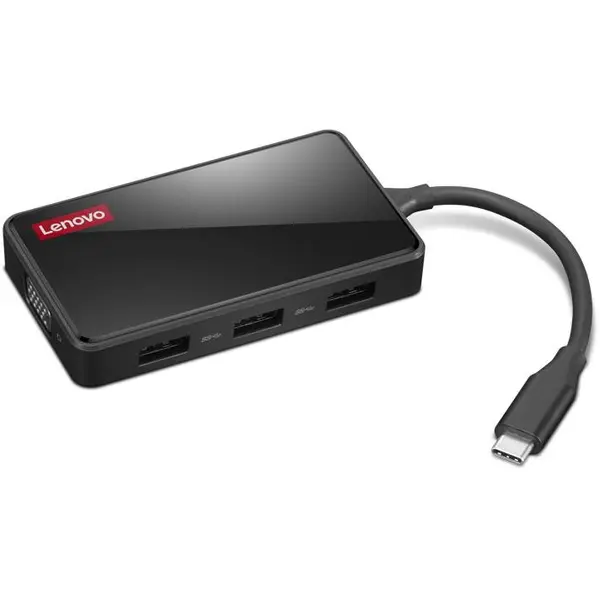 Lenovo Statie de andocare de calatorie, Luka, 100 USB-C Travel Dock, negru
