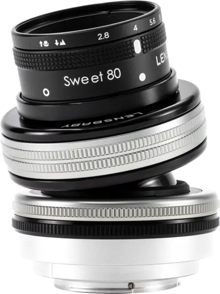 Lensbaby Composer Pro II Obiectiv, Optica Sweet 80, Montura Canon RF, Focalizare Selectiva, Corp Metal