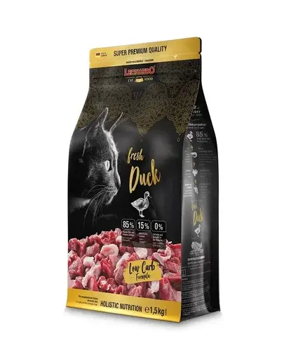 LEONARDO Fresh Duck & Poultry Hrana uscata pentru pisici, cu rata si pasare 1,5 kg