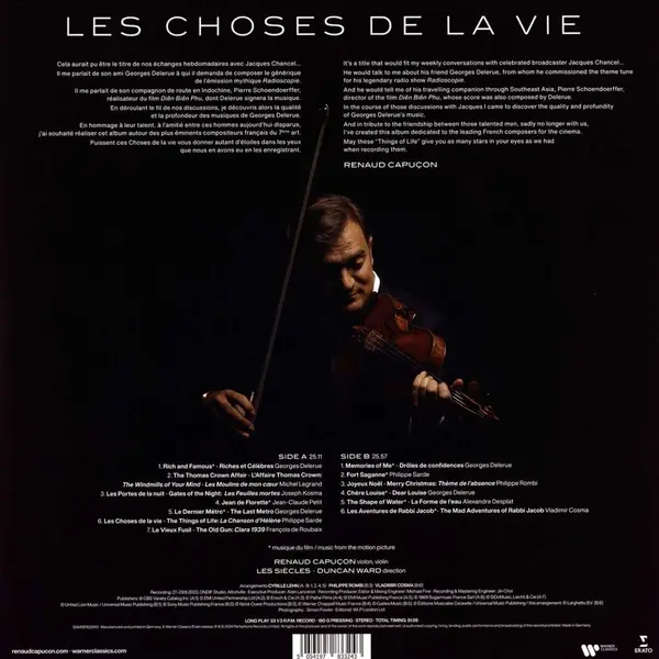 Les choses de la vie: Cinema II - Vinyl | Renaud Capucon, Les Siecles, Duncan Ward