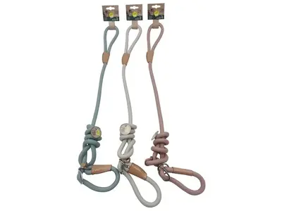 Lesa pentru caini, alb, ECO M-PETS, Ø 1.2 cm x 150 cm, S