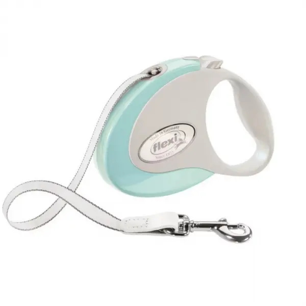Lesa pentru caini Style banda, Flexi, Retractabil, Pana la 12 kg, S, 3 metri, Verde Menta