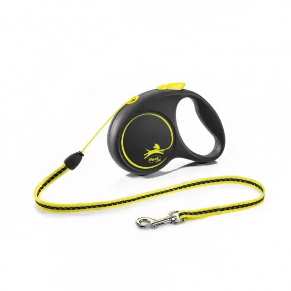 Lesa retractabila cu fir Flexi Neon S 5 m 12 kg