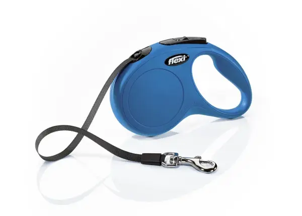 Lesa retractabila pentru caini Flexi Classic, XS, 3m, cu banda, albastru