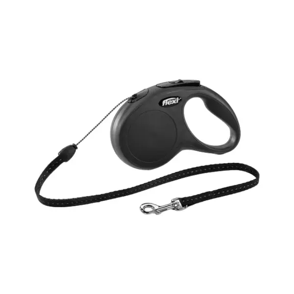 Lesa retractabila pentru caini Flexi Classic, XS, 3m, cu snur, negru