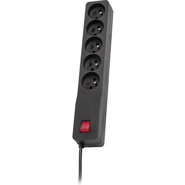 LESTAR Prelungitor cu 5 prize, LESTAR ZX510, 2300W, Negru, 1M