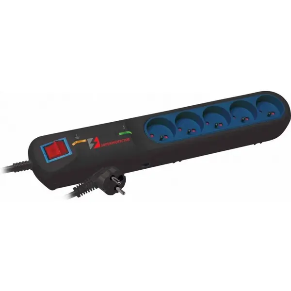 LESTAR Prelungitor Lestar Protectie la Supratensiune, LFT-2005, 3L EMI/RFI, 5,0m, Negru