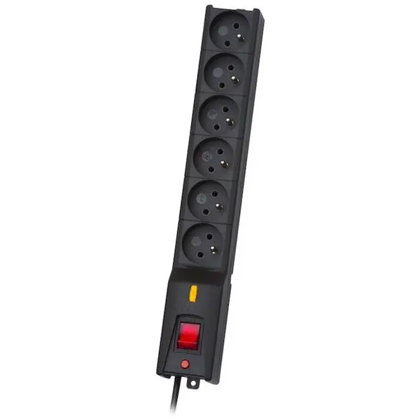 LESTAR Prelungitor multiplu Lestar, 6 prize, 1.5m, Negru