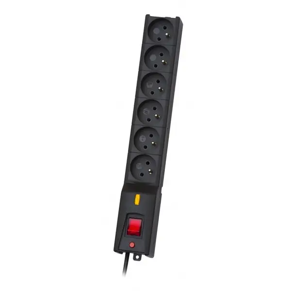 LESTAR Prelungitor multiplu Lestar, 6 prize, 3m, Negru