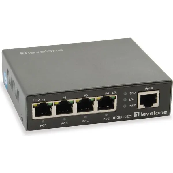 LEVELONE Switch LevelOne Gigabit GEP-0523, 5 porturi, 4 porturi PoE, 10/100/1000Mbps