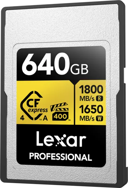 Lexar CFexpress 4.0 Pro Gold, VPG400, R1800/W1650 (Type A) 640GB, Card memorie CF Express