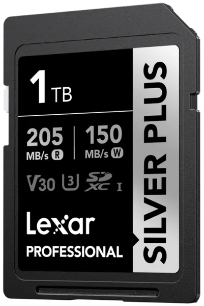 Lexar SDXC Professional SILVER Plus UHS-I/U3/A2/4K R205/W150 (V30) 1TB, Card memorie