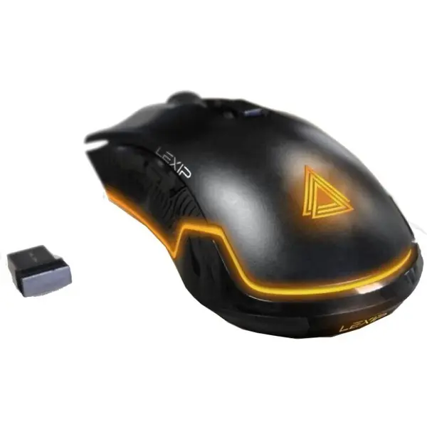 LEXIP Mouse de gaming Lexip Ar18 Aero Speed, wireless si cu fir, 4800 DPI, iluminare RGB, design ergonomic, Negru